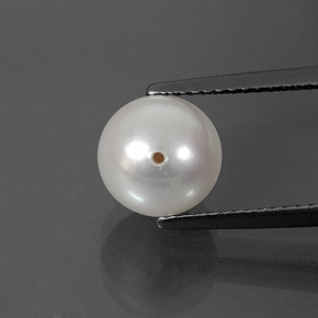 3.93캐럿 천연 실버 화이트 진주, 구형 / 볼, 8.45 mm, 불투명체