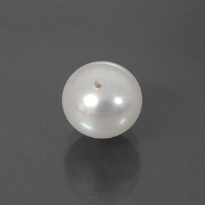 3.93캐럿 천연 실버 화이트 진주, 구형 / 볼, 8.45 mm, 불투명체