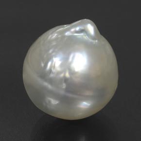 10.09캐럿 천연 매우 밝은 회색 진주, 배 모양, 12.51 mm, 불투명체