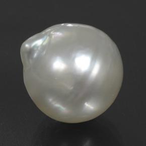 10.09캐럿 천연 매우 밝은 회색 진주, 배 모양, 12.51 mm, 불투명체