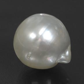 10.09캐럿 천연 매우 밝은 회색 진주, 배 모양, 12.51 mm, 불투명체