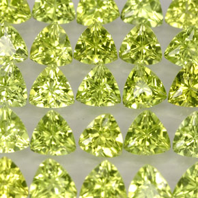 캐럿 천연 생기 있는 그린 페리도트 보석, 트릴리언, 4.1×4.1 mm, VVS-VS
