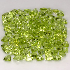 캐럿 천연 생기 있는 그린 페리도트 보석, 트릴리언, 4.1×4.1 mm, VVS-VS
