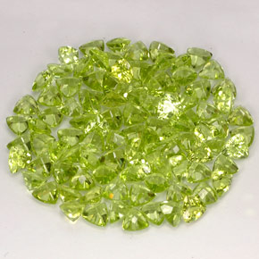 캐럿 천연 생기 있는 그린 페리도트 보석, 트릴리언, 4.1×4.1 mm, VVS-VS