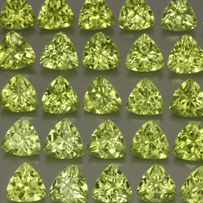 캐럿 천연 생기 있는 그린 페리도트 보석, 트릴리언, 4.1×4.1 mm, VVS-VS