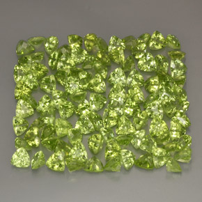 캐럿 천연 생기 있는 그린 페리도트 보석, 트릴리언, 4.1×4.1 mm, VVS-VS