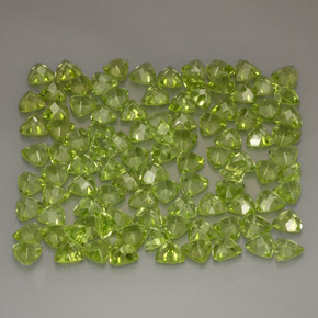 캐럿 천연 생기 있는 그린 페리도트 보석, 트릴리언, 4.1×4.1 mm, VVS-VS