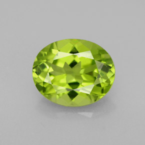 2.19캐럿 천연 생기 있는 그린 페리도트, 타원형 컷, 9.3×7.6 mm, VS
