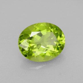 2.19캐럿 천연 생기 있는 그린 페리도트, 타원형 컷, 9.3×7.6 mm, VS