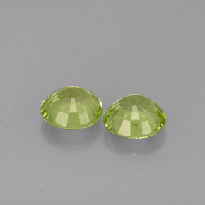 캐럿 천연 생기 있는 그린 페리도트 보석, 라운드 컷, 5.06 mm, VVS-VS