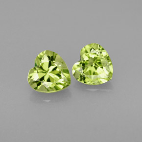 캐럿 천연 생기 있는 그린 페리도트 보석, 하트 모양, 5×4.8 mm, VS