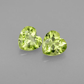 캐럿 천연 생기 있는 그린 페리도트 보석, 하트 모양, 5×4.8 mm, VS