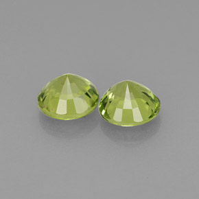 캐럿 천연 생기 있는 그린 페리도트 보석, 라운드 컷, 5.05 mm, VS