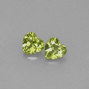 캐럿 천연 생기 있는 그린 페리도트 보석, 하트 모양, 5×4.9 mm, VS