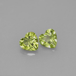 캐럿 천연 생기 있는 그린 페리도트 보석, 하트 모양, 5×4.9 mm, VS