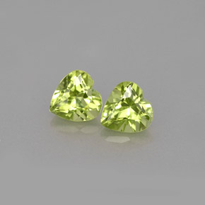 캐럿 천연 생기 있는 그린 페리도트 보석, 하트 모양, 5×5 mm, VS