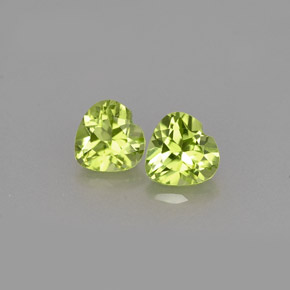 캐럿 천연 생기 있는 그린 페리도트 보석, 하트 모양, 5×5 mm, VS