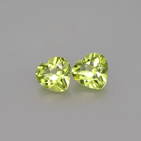 캐럿 천연 생기 있는 그린 페리도트 보석, 하트 모양, 5×5 mm, VS