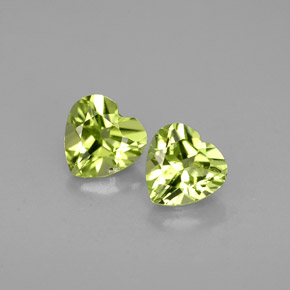 캐럿 천연 생기 있는 그린 페리도트 보석, 하트 모양, 5×4.8 mm, VS