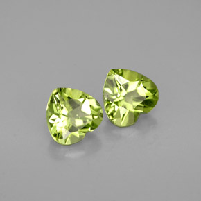 캐럿 천연 생기 있는 그린 페리도트 보석, 하트 모양, 5×4.8 mm, VS
