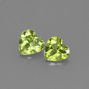 캐럿 천연 생기 있는 그린 페리도트 보석, 하트 모양, 5×4.9 mm, VS