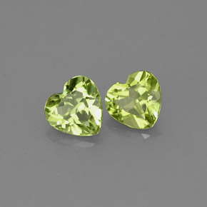 캐럿 천연 생기 있는 그린 페리도트 보석, 하트 모양, 5×4.9 mm, VS