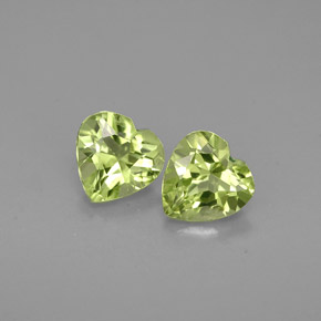 캐럿 천연 생기 있는 그린 페리도트 보석, 하트 모양, 5.1×4.9 mm, VVS-VS