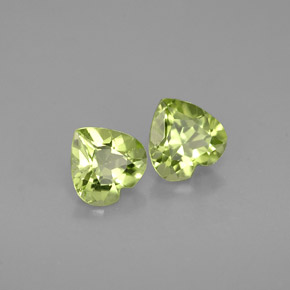 캐럿 천연 생기 있는 그린 페리도트 보석, 하트 모양, 5.1×4.9 mm, VVS-VS