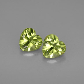 캐럿 천연 생기 있는 그린 페리도트 보석, 하트 모양, 5×4.9 mm, VS