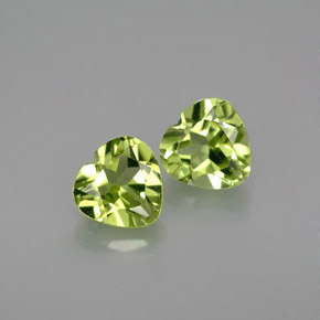캐럿 천연 생기 있는 그린 페리도트 보석, 하트 모양, 5.1×5 mm, VS