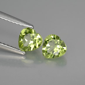 캐럿 천연 생기 있는 그린 페리도트 보석, 하트 모양, 5.1×5 mm, VS
