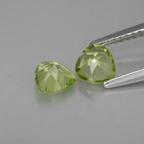 캐럿 천연 생기 있는 그린 페리도트 보석, 하트 모양, 5.1×5 mm, VS