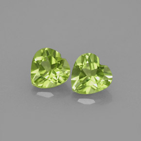 캐럿 천연 생기 있는 그린 페리도트 보석, 하트 모양, 5.1×5 mm, VS