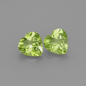 캐럿 천연 생기 있는 그린 페리도트 보석, 하트 모양, 5.1×5 mm, VS