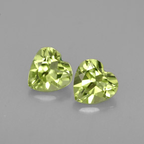 캐럿 천연 생기 있는 그린 페리도트 보석, 하트 모양, 4.9×4.9 mm, VS