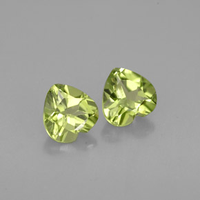 캐럿 천연 생기 있는 그린 페리도트 보석, 하트 모양, 5×4.9 mm, VS