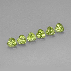 캐럿 천연 생기 있는 그린 페리도트 보석, 하트 모양, 5.2×4.9 mm, VS
