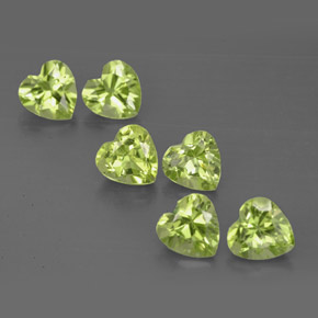 캐럿 천연 생기 있는 그린 페리도트 보석, 하트 모양, 5.1×5 mm, VS