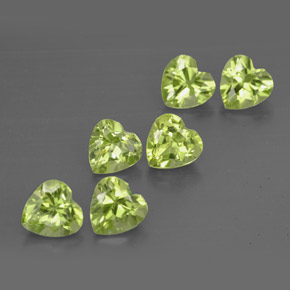 캐럿 천연 생기 있는 그린 페리도트 보석, 하트 모양, 5.1×5 mm, VS