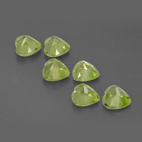 캐럿 천연 생기 있는 그린 페리도트 보석, 하트 모양, 5.1×5 mm, VS