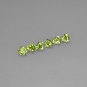 캐럿 천연 생기 있는 그린 페리도트 보석, 하트 모양, 4.9×4.9 mm, VS