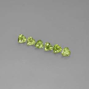 캐럿 천연 생기 있는 그린 페리도트 보석, 하트 모양, 4.9×4.9 mm, VS