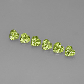 캐럿 천연 생기 있는 그린 페리도트 보석, 하트 모양, 5.1×5 mm, VS