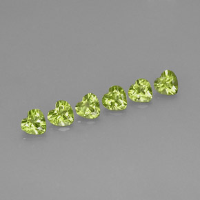 캐럿 천연 생기 있는 그린 페리도트 보석, 하트 모양, 5.1×5 mm, VS
