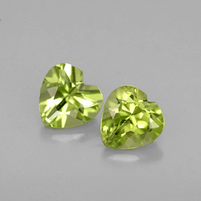 캐럿 천연 생기 있는 그린 페리도트 보석, 하트 모양, 5.1×5.1 mm, VS