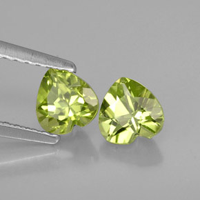 캐럿 천연 생기 있는 그린 페리도트 보석, 하트 모양, 5.1×5.1 mm, VS