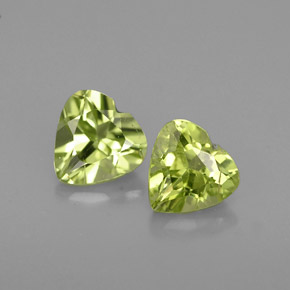 캐럿 천연 생기 있는 그린 페리도트 보석, 하트 모양, 5.1×5 mm, VS