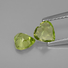 캐럿 천연 생기 있는 그린 페리도트 보석, 하트 모양, 5.1×5 mm, VS