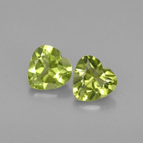 캐럿 천연 생기 있는 그린 페리도트 보석, 하트 모양, 5.1×5 mm, VVS-VS