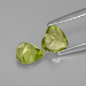 캐럿 천연 생기 있는 그린 페리도트 보석, 하트 모양, 5.1×5 mm, VVS-VS